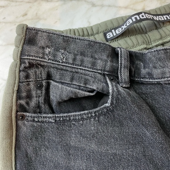 SOLD💚Alexander Wang Ride Clash Denim Jeans Sweats - Picture 10 of 11